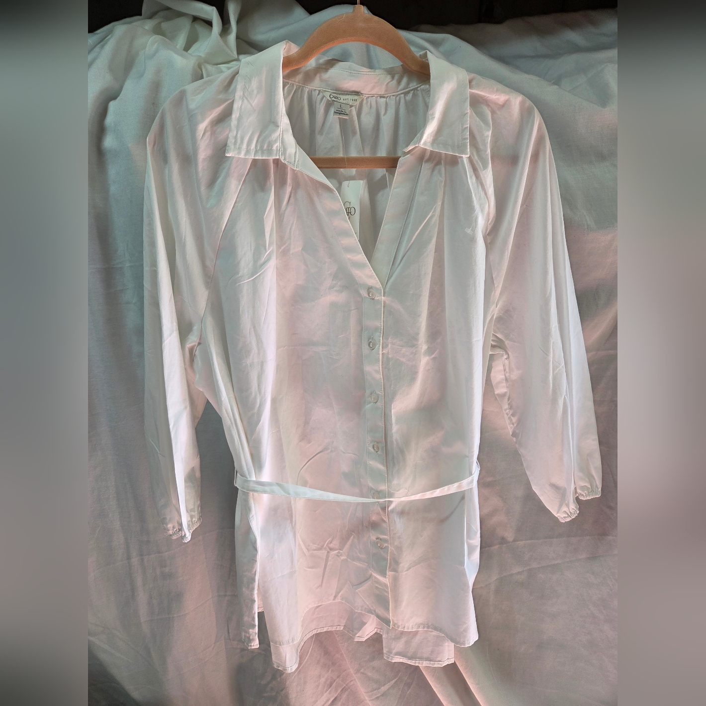 Cato White Button-Up Blouse